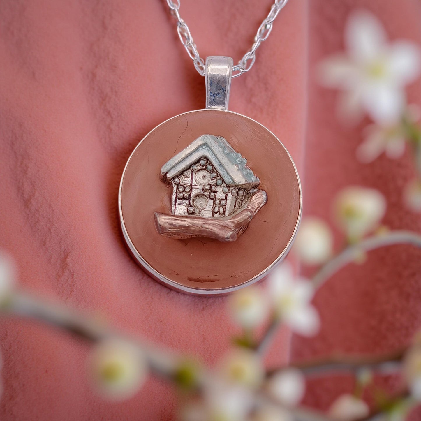 Cottage Bird House Pendant