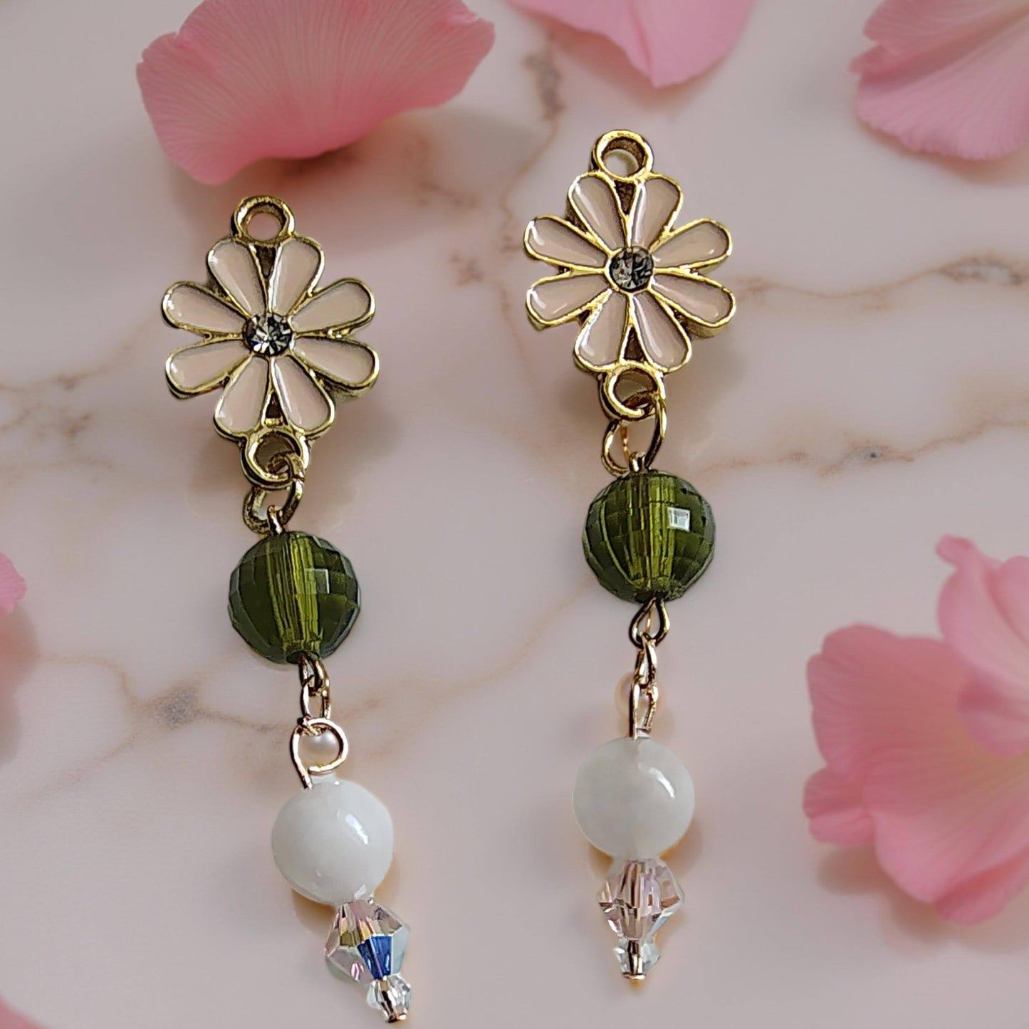 Pink Garden Dangle Earrings