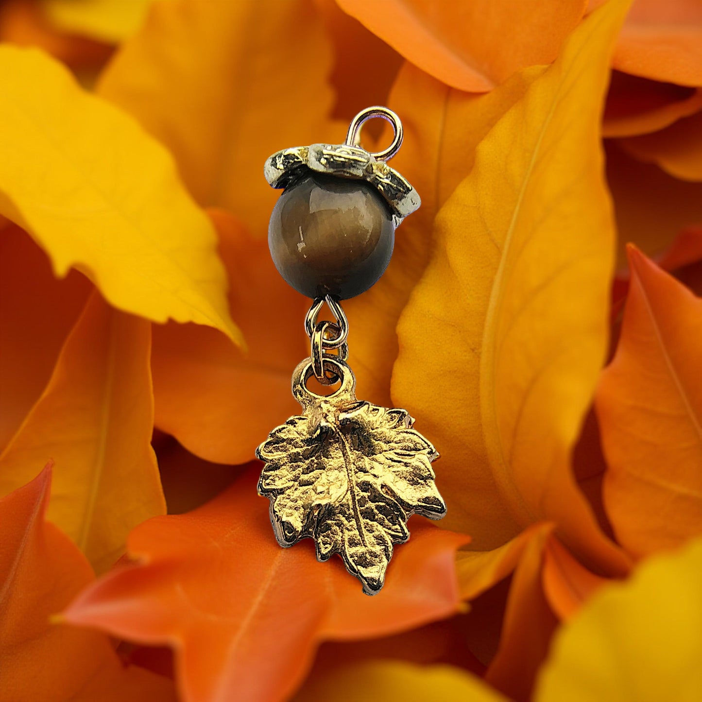 Acorn Leaf Necklace Pendant