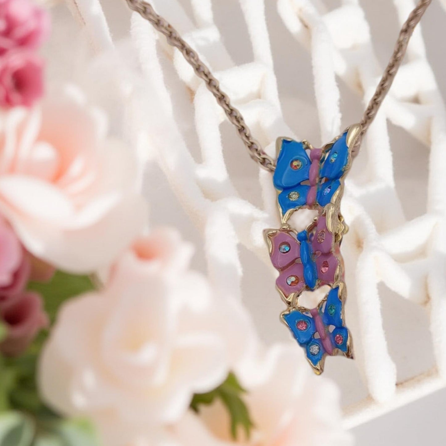 Butterfly Brooch Necklace