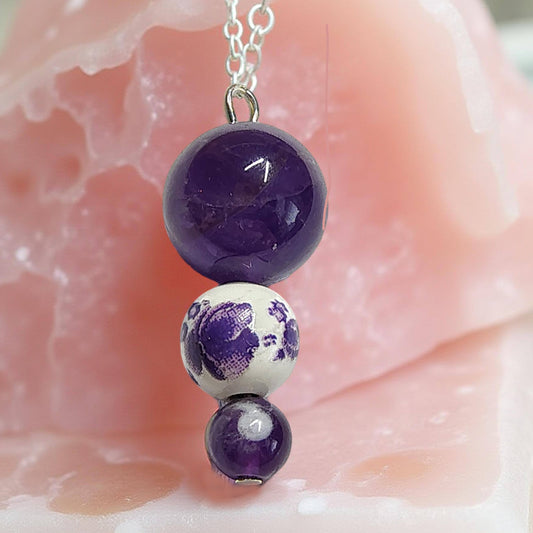 Amethyst flower necklace