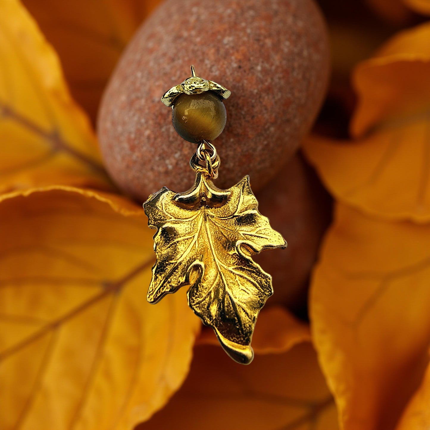 Acorn Leaf Necklace Pendant