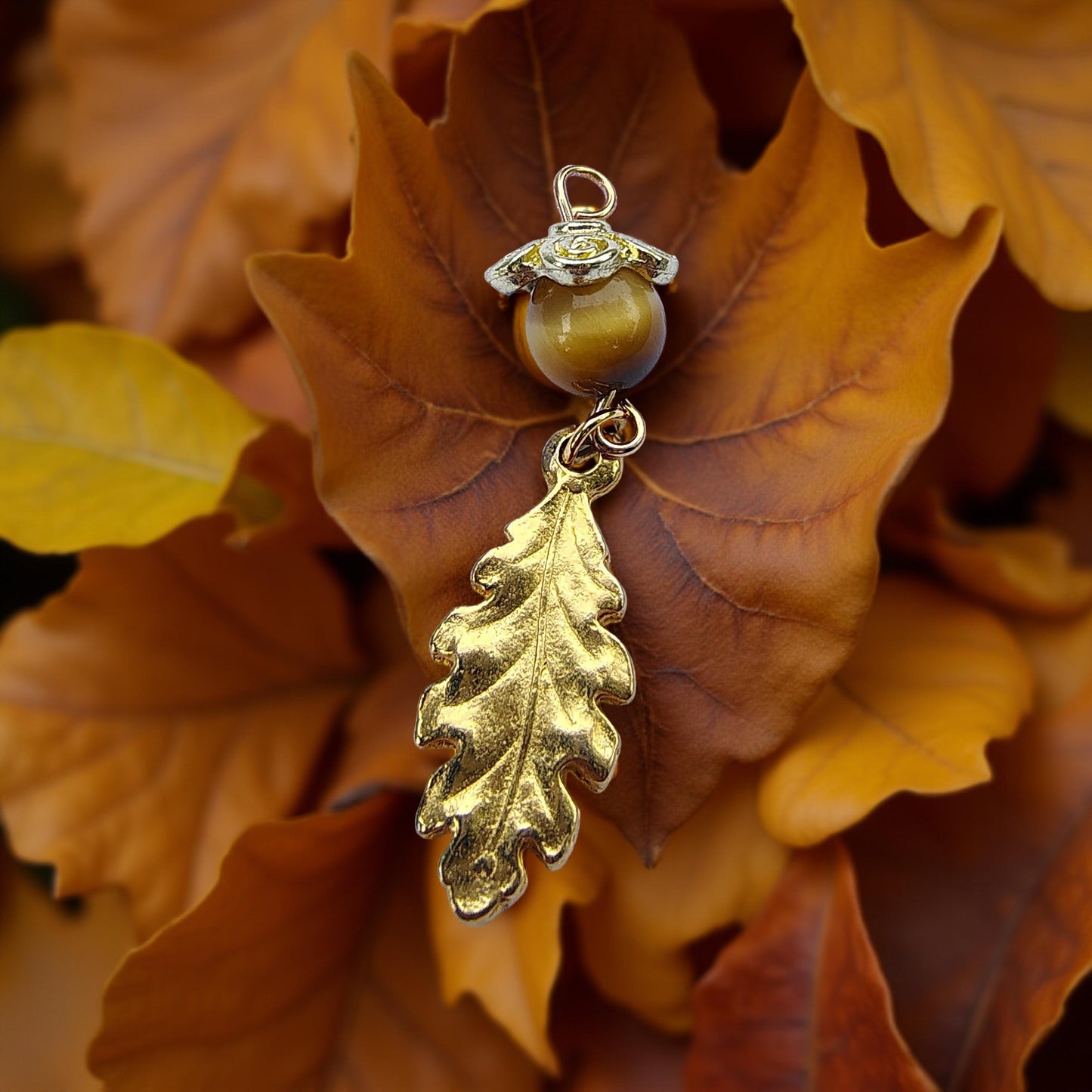 Acorn Leaf Necklace Pendant