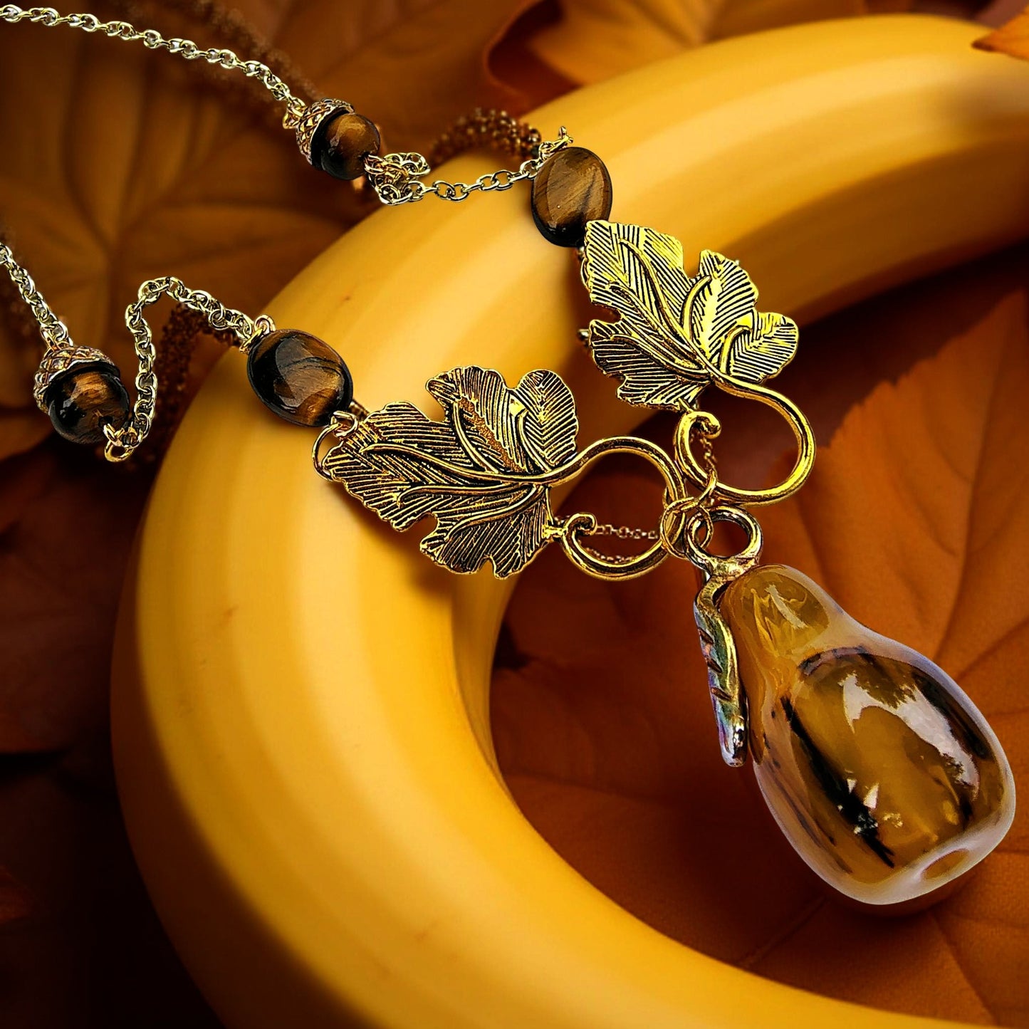 Gourd and Acorn Necklace