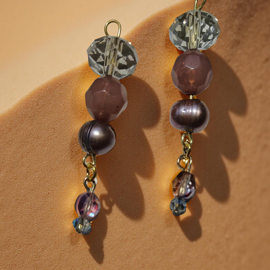 Sea Side Cultured Black Pearl Earrings