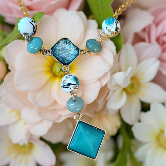 Amazonite Floral Necklace