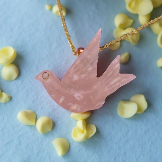 Pink Dove Necklace