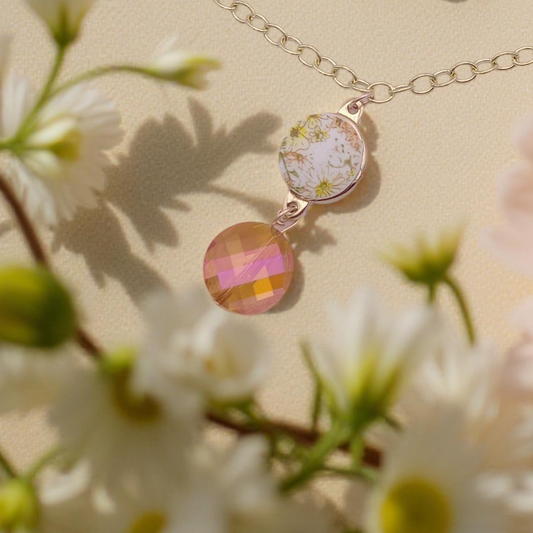 Faded Little Flowers Pendant Necklace
